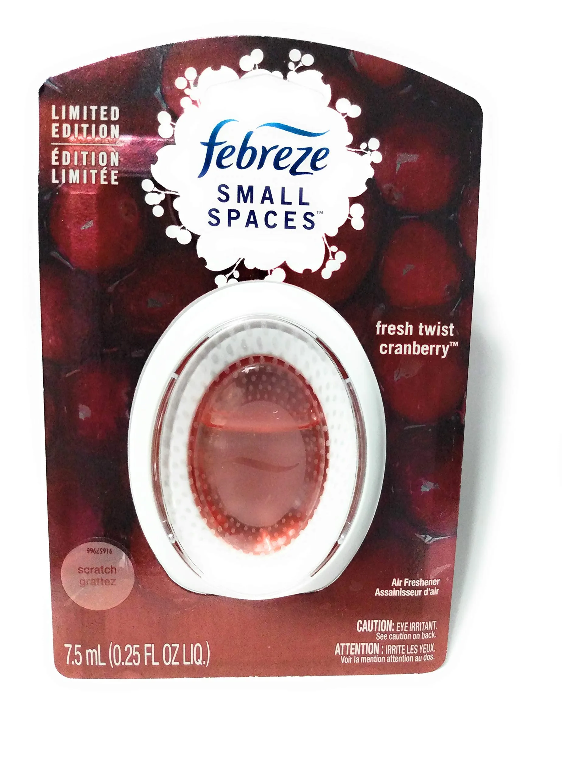 Febreze Small Spaces Fresh Twist Cranberry Air Freshener 0.25 fl oz | Odor Control for Small Rooms - main product image