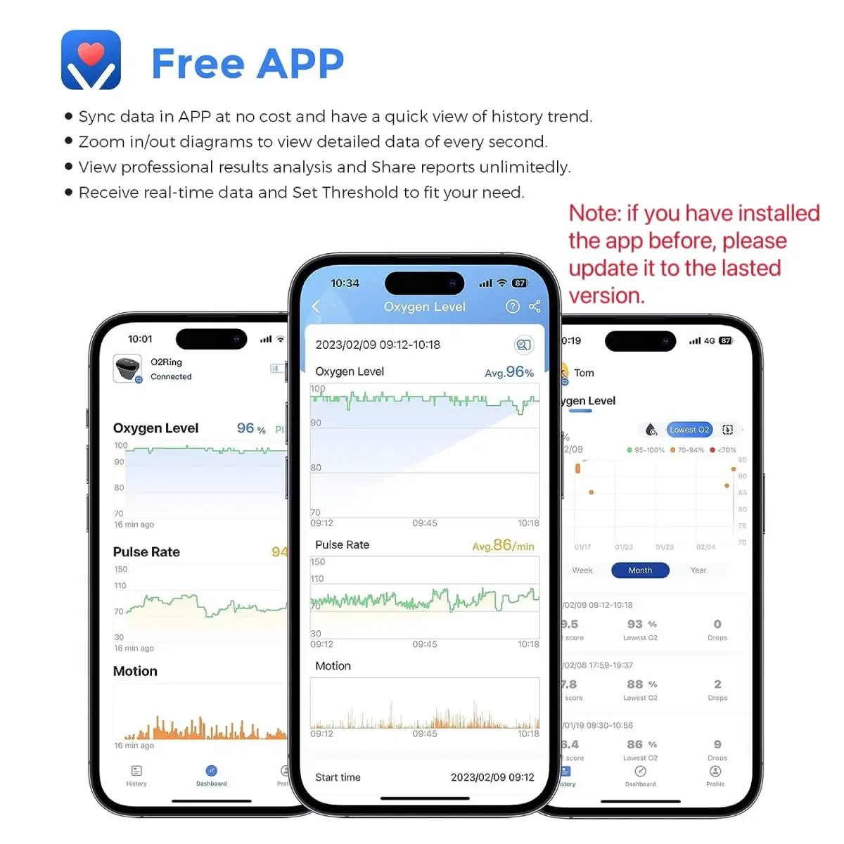 Wellue O2Ring Bluetooth Pulse Oximeter 7cm (2.75 inch) | Continuous SpO2 Tracking for Sports & Aviation - view 6