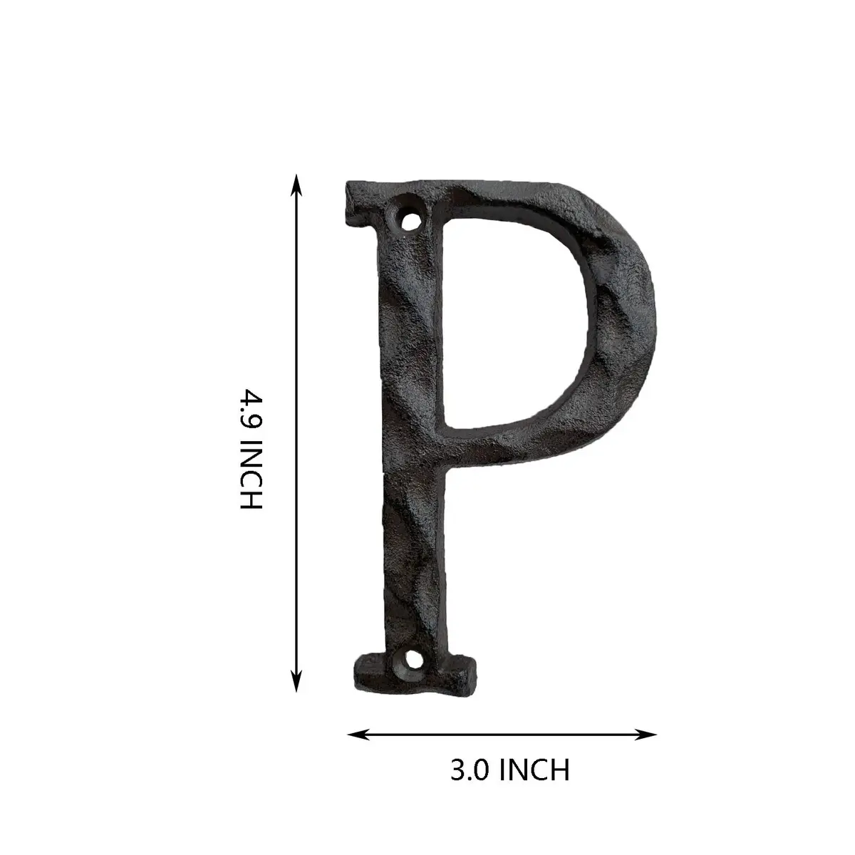 YICC House Letter, 5 Inch Cast Iron Home Address Letter | Rustic Rustic Finish, Heavy Duty, Easy Mounting - view 2
