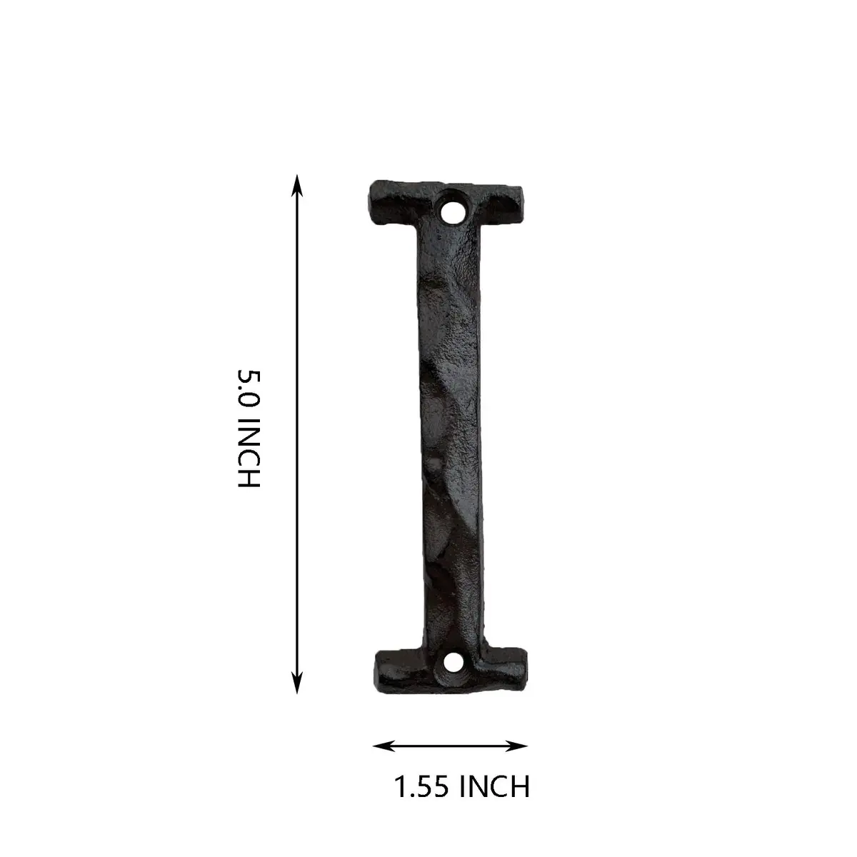 YICC Cast Iron House Letter 'I' - 5 Inch High | Rustic Finish, Easy Mount - view 2