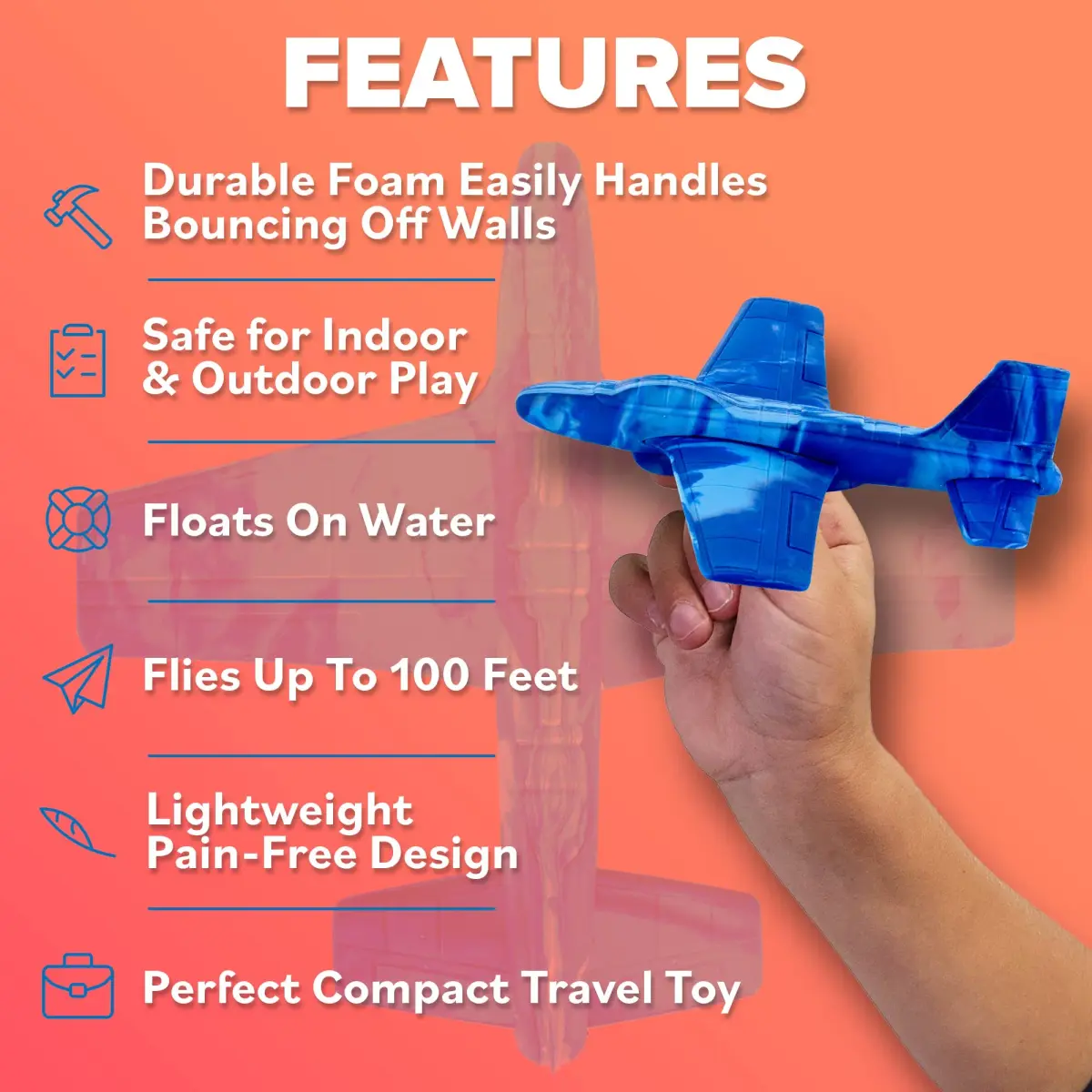 Refresh Sports EVA Foam Airplane Toy | 10.5cm (4.1in) Glider for Kids Ages 3+ - view 4