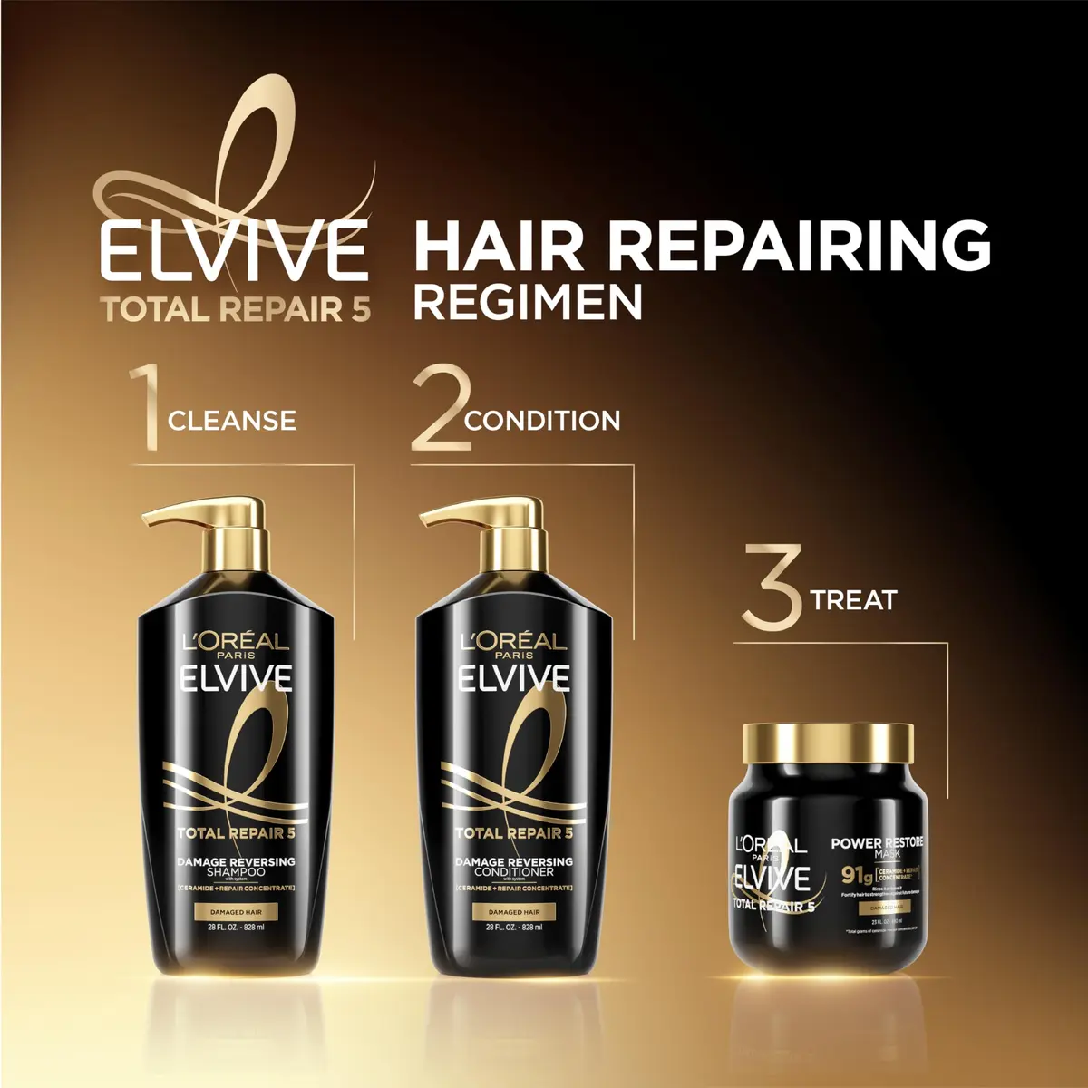 L'Oreal Paris Elvive Total Repair 5 Power Restore Hair Treatment 23 Fl Oz | Strengthens & Repairs Damaged Hair - view 7