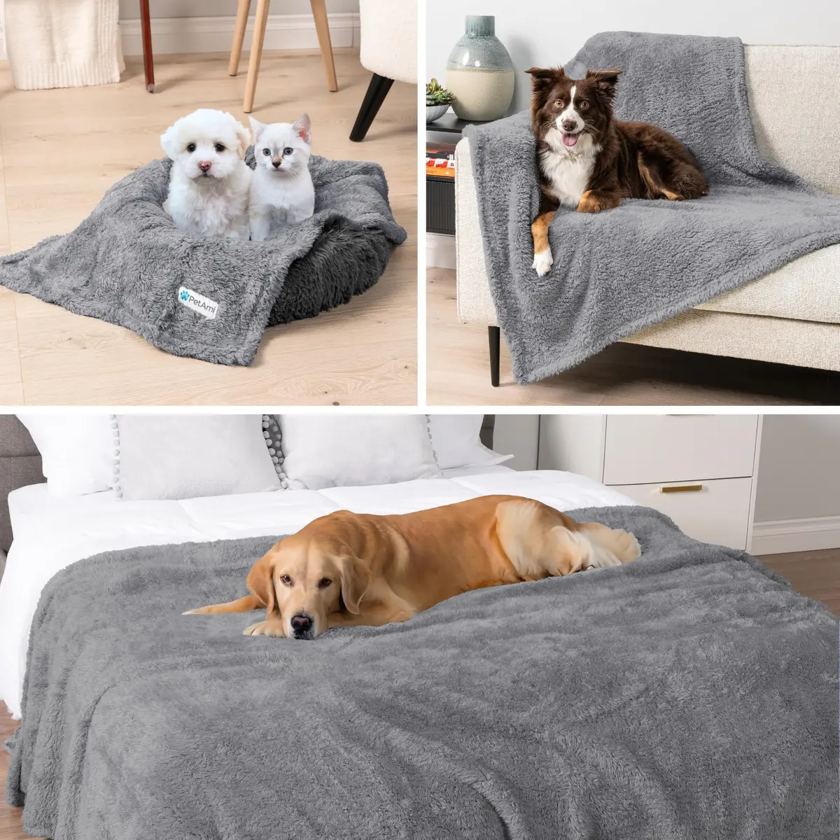 PetAmi Sherpa Waterproof Dog Blanket Medium 74cm (29in) x 102cm (40in) | Protects Furniture from Pet Messes - view 8