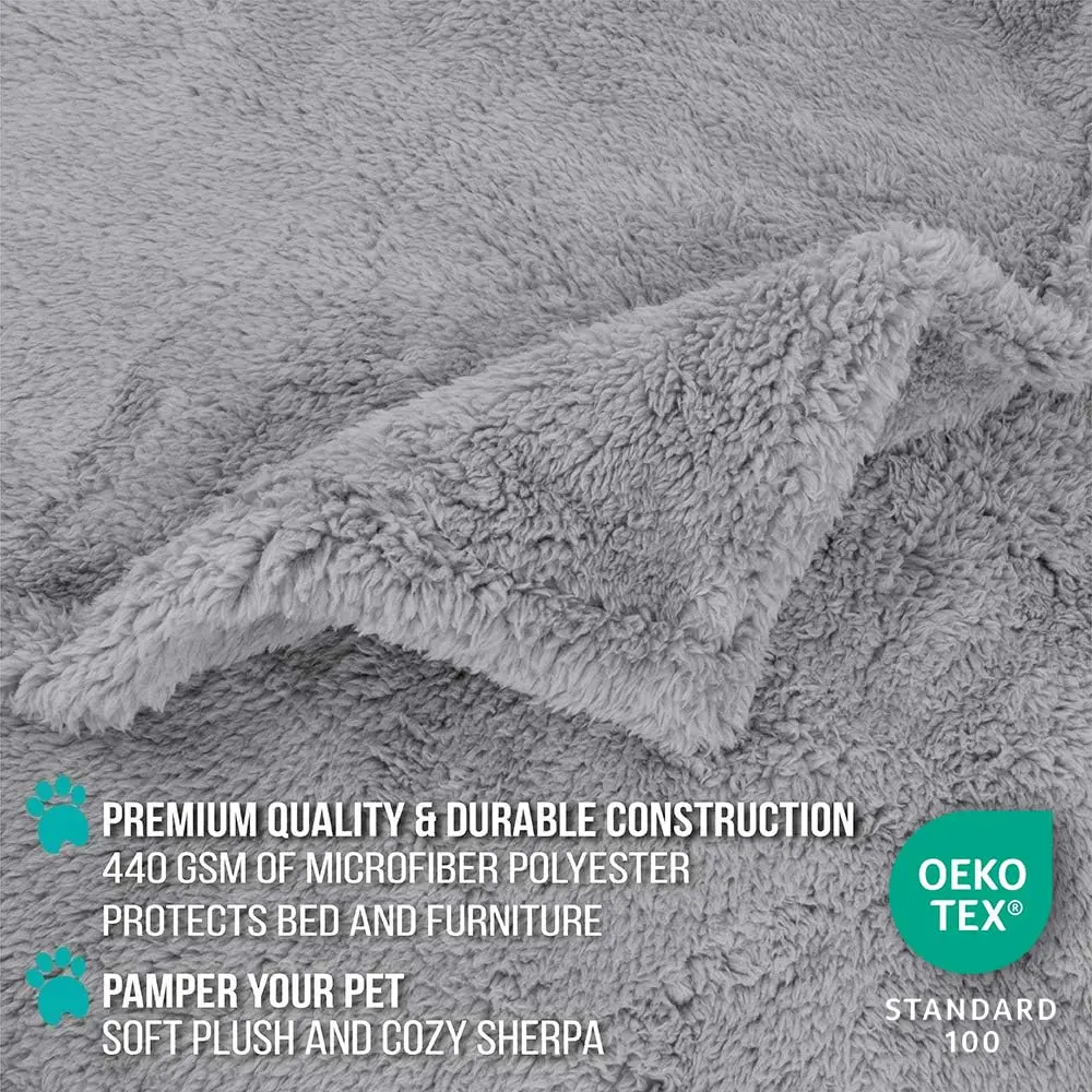 PetAmi Sherpa Waterproof Dog Blanket Medium 74cm (29in) x 102cm (40in) | Protects Furniture from Pet Messes - view 3