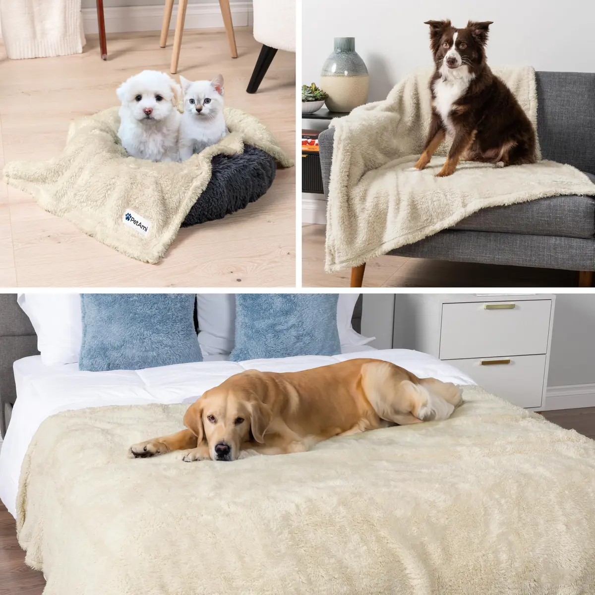PetAmi Fluffy Sherpa Waterproof Dog Blanket 102x152 cm (40x60 inches) | Protects Furniture from Pet Messes - view 7