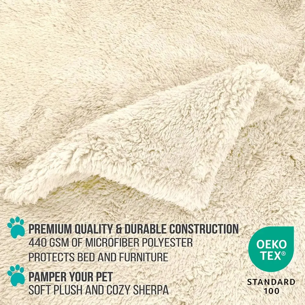 PetAmi Fluffy Sherpa Waterproof Dog Blanket 102x152 cm (40x60 inches) | Protects Furniture from Pet Messes - view 3