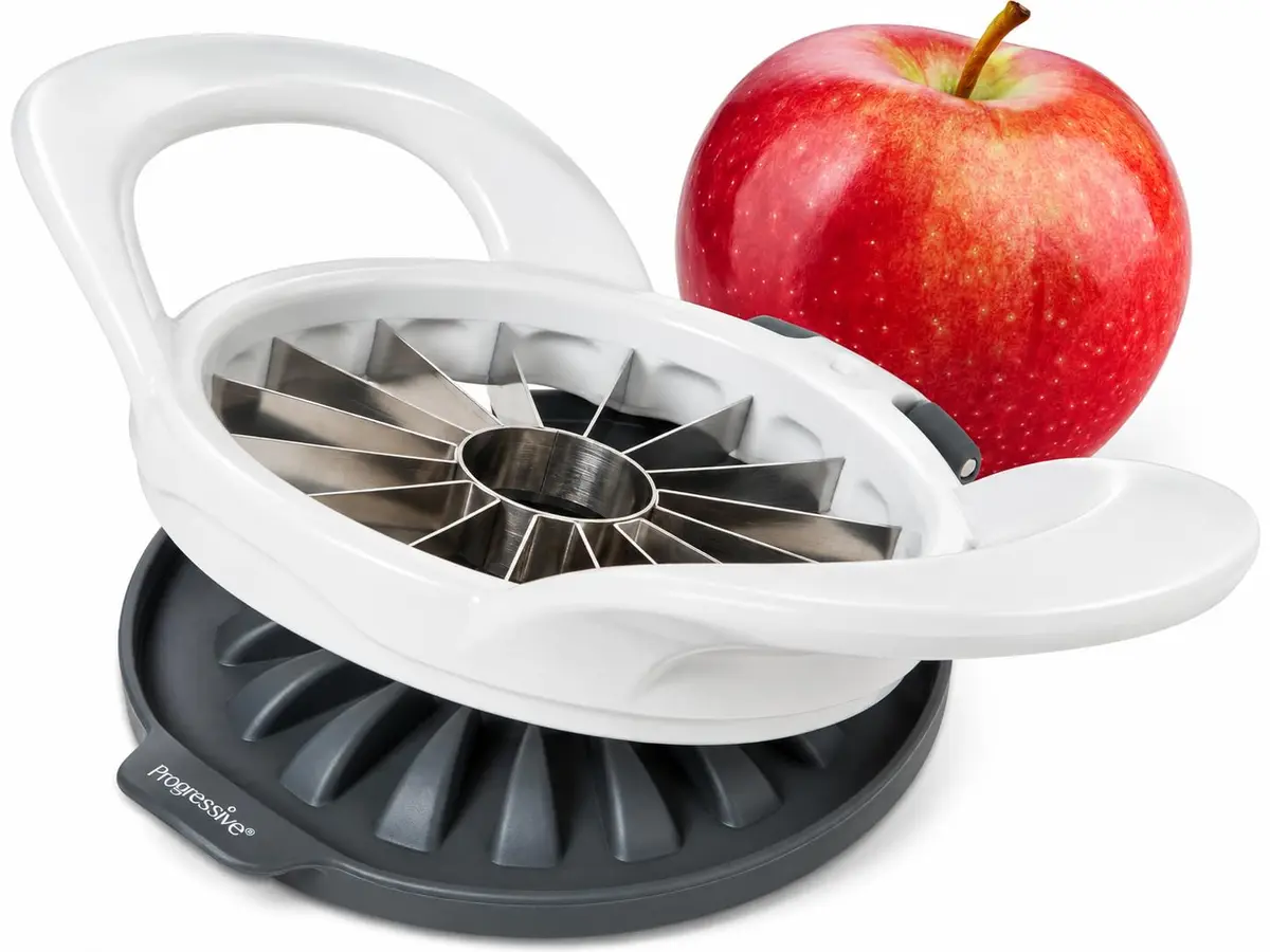 Progressive 16-Slice Thin Apple Slicer & Corer | Dishwasher Safe, White - main product image
