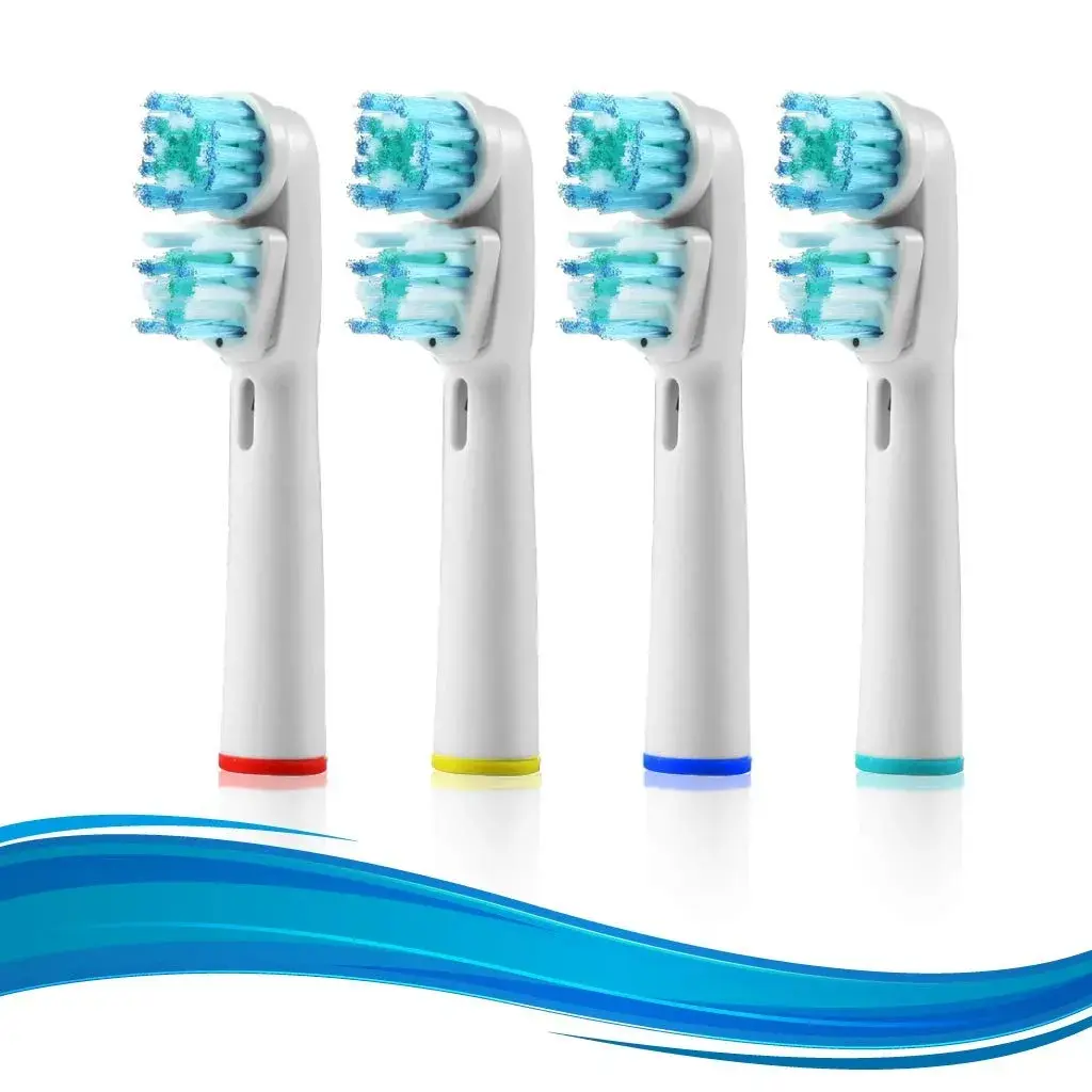 GRANDIOSI Dual Clean Replacement Brush Heads - Pack of 4 | Soft Bristles for Oral-B Electric Toothbrushes - main product image