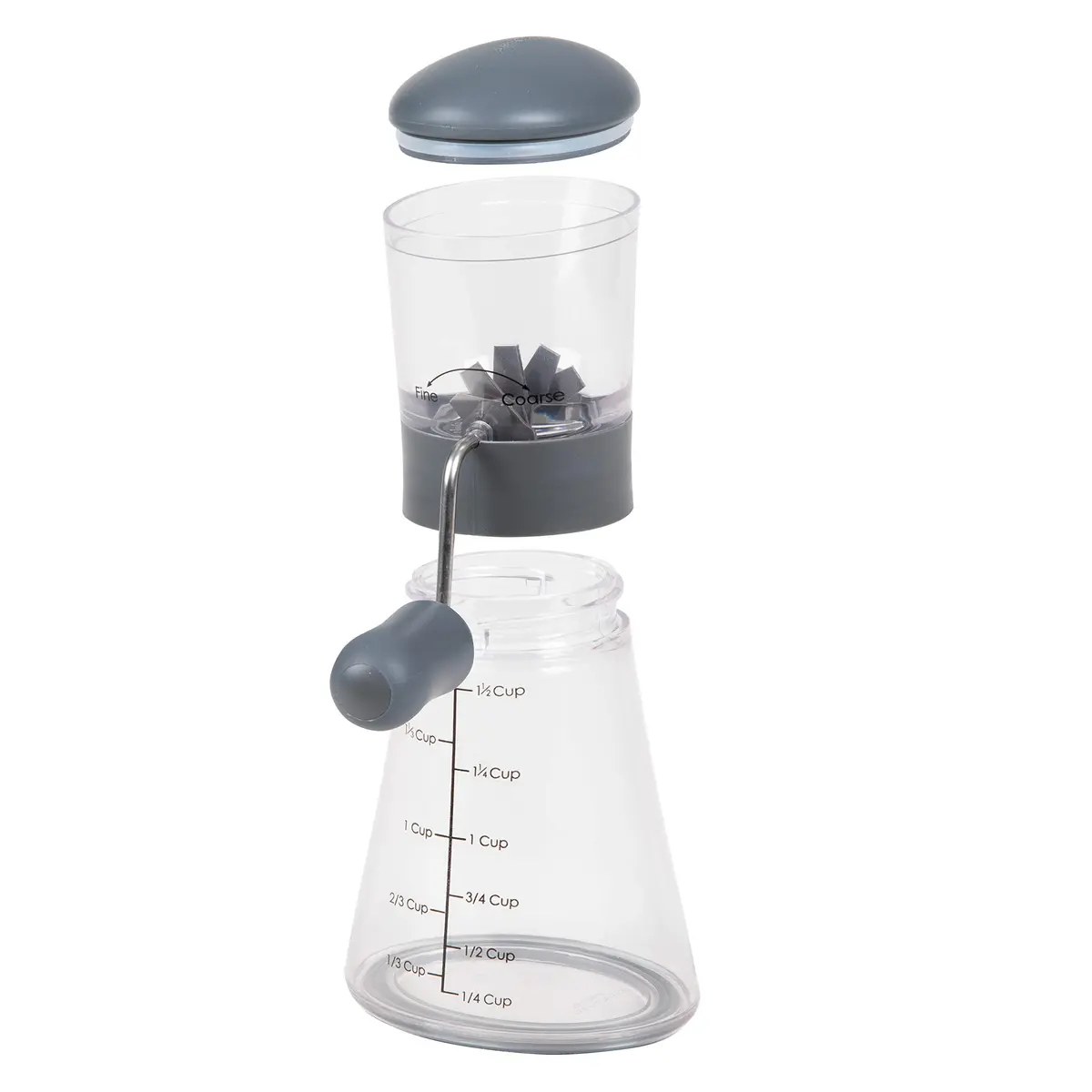 Prepworks by Progressive Nut Chopper with Non-Skid Base, Gray | Fine & Coarse Grind Options - view 5