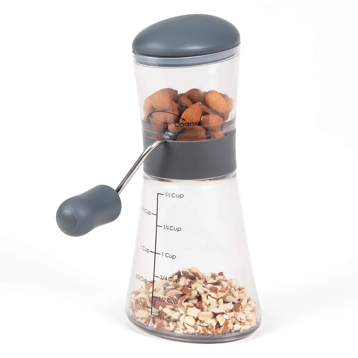 Prepworks by Progressive Nut Chopper with Non-Skid Base, Gray | Fine & Coarse Grind Options - view 3