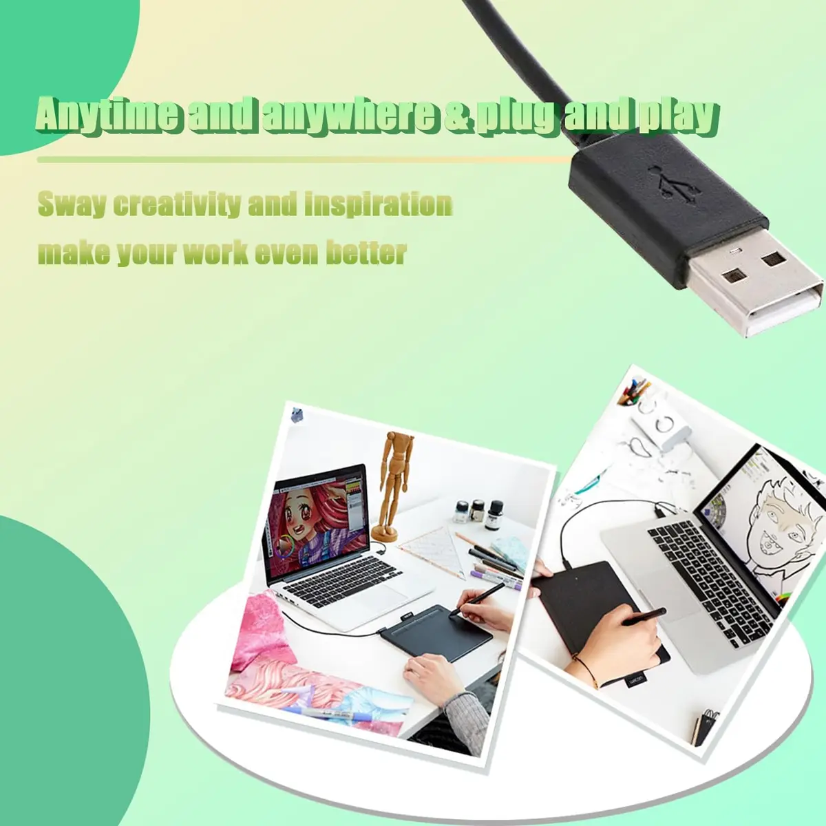 Adhiper Micro USB Charging Cable Replacement Data Sync Power Cord for Wacom Intuos Tablet, 4.9ft | Compatible with Wacom-Intuos & Bamboo - view 5