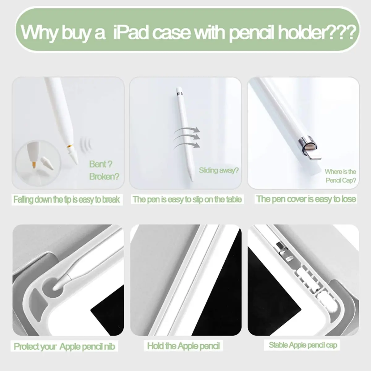 aoub iPad 9.7 inch 6th/5th Gen Case Gray White | Auto Sleep/Wake, Thin & Lightweight - view 5