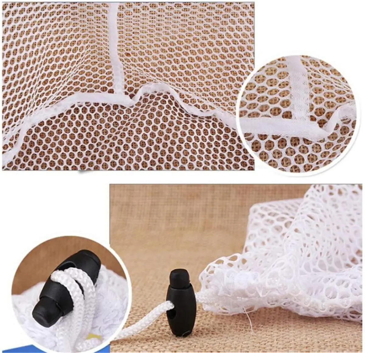 The Flash Store Premium Fine Mesh Laundry Bag 20 x 28 inches | Sturdy White Mesh with Drawstring - view 9