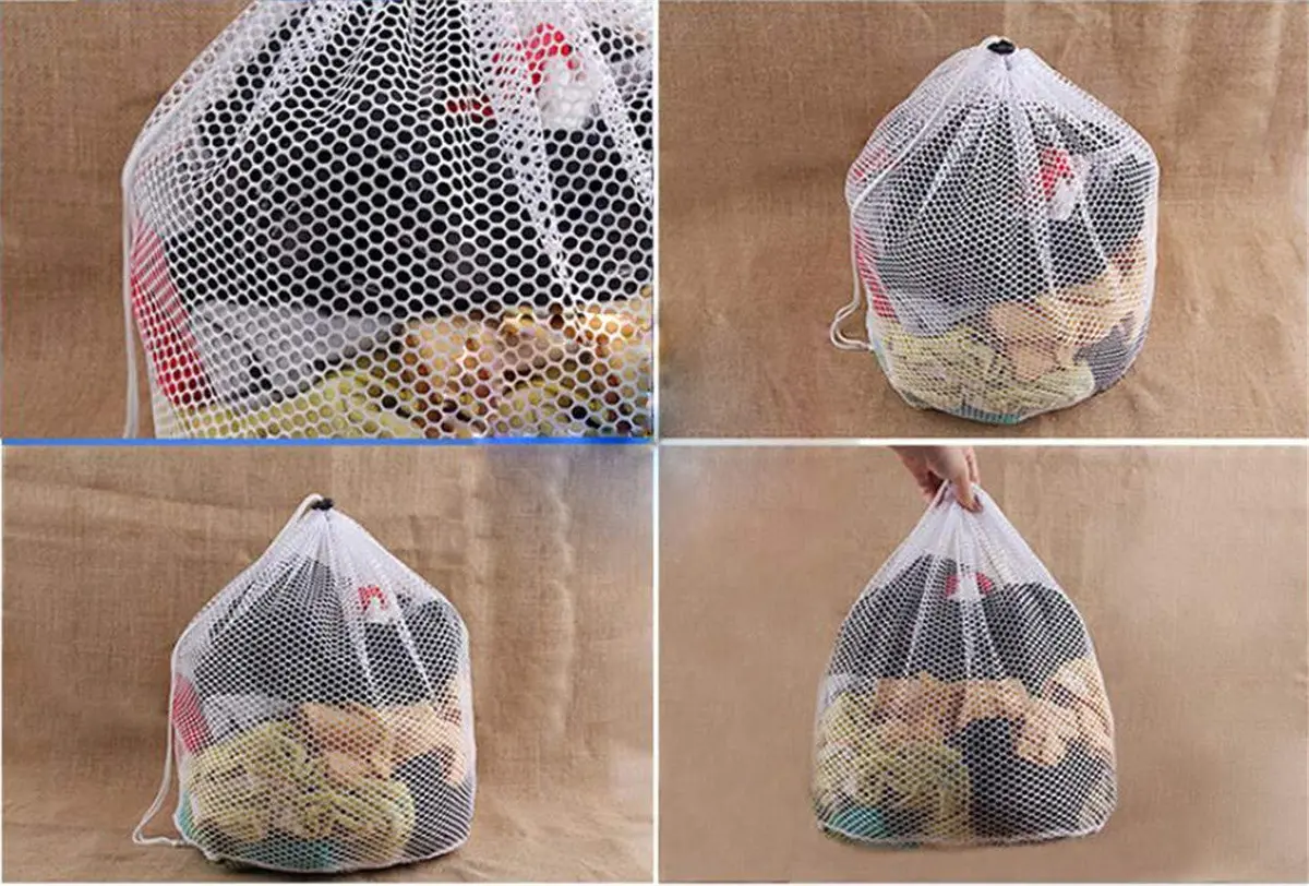 The Flash Store Premium Fine Mesh Laundry Bag 20 x 28 inches | Sturdy White Mesh with Drawstring - view 3