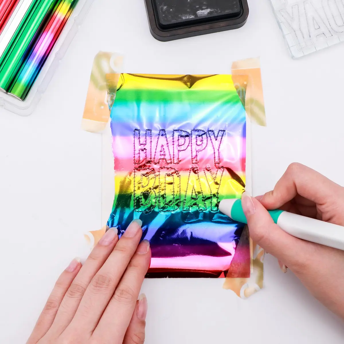 CYFUN DESIGN Heated Foil Pen Set with Gold Foil Roll & USB Cable | Crafting & Card Making Tool - view 4
