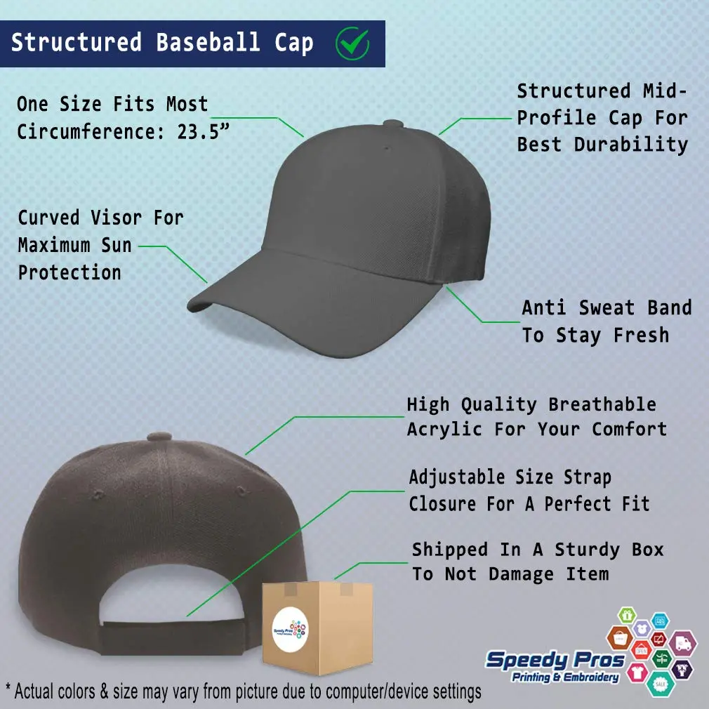 Speedy Pros Custom Baseball Cap Mandolin Embroidery Dark Grey | Classic Music Dad Hat - view 2