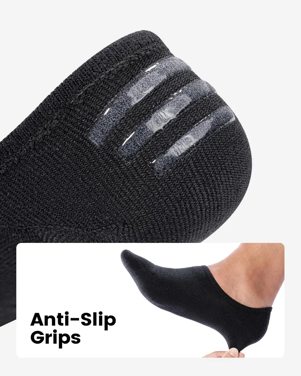 IDEGG Men No Show Low Cut Athletic Socks 8 Pairs | Non-Slip Grip & Moisture-Wicking - view 5