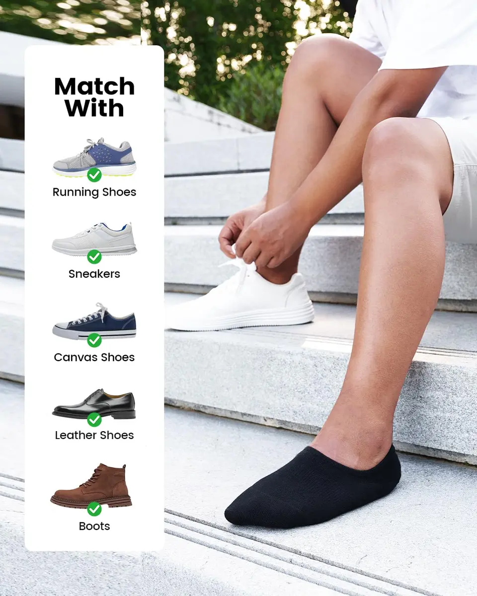 IDEGG Men No Show Low Cut Athletic Socks 8 Pairs | Non-Slip Grip & Moisture-Wicking - view 7