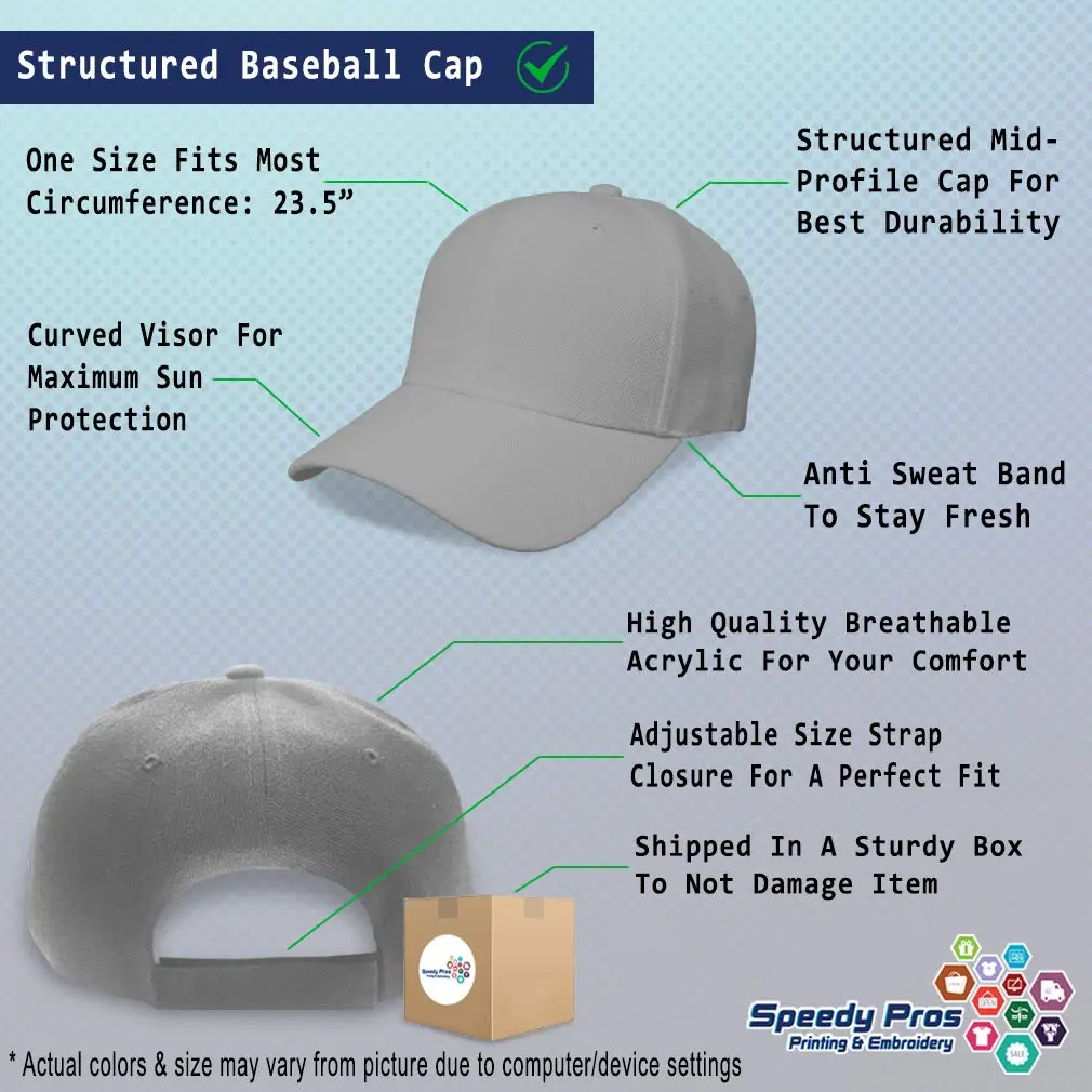 Speedy Pros Gray Baseball Cap | Embroidered Mandolin Music Dad Hat for Men & Women (One Size) - view 2