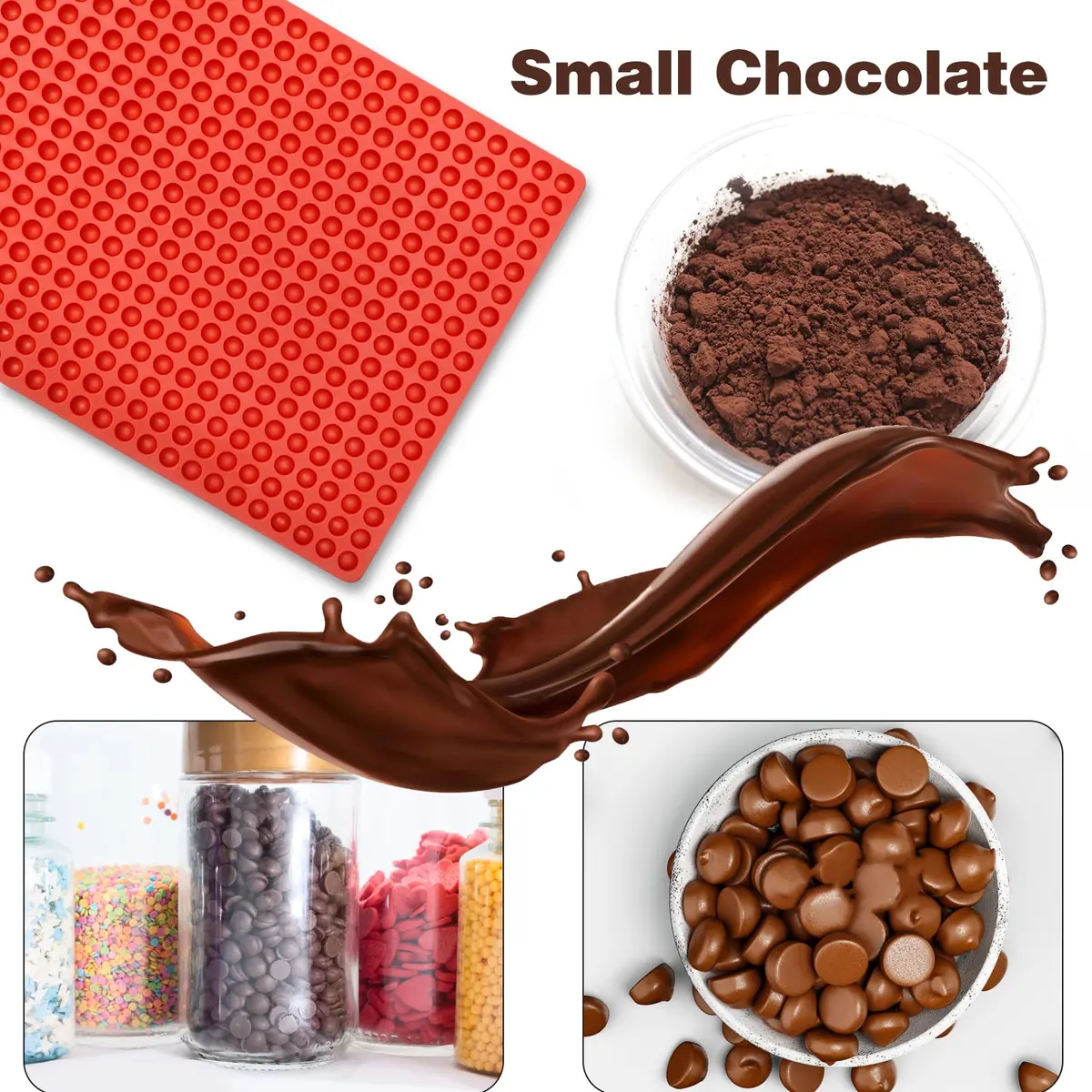 Palksky 2 Pack 468-Cavity Mini Round Silicone Mold | Chocolate Drops Mold for Ganache Jelly Caramels Cookies Pet Treats Baking - view 4