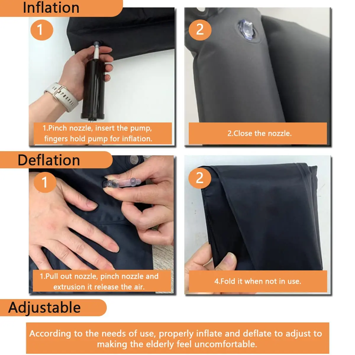 MESINURS Bedridden Inflatable Cushion 18x16x14 in | Breathable Square Pad for Elderly & Disabled - view 5