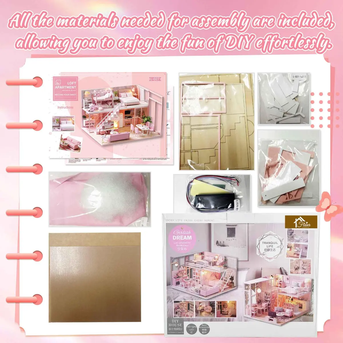 Flever "Meeting Your Sweet" DIY Miniature Dollhouse Kit with Furniture & Dust Cover, 1:32 Scale | Ages 14+ - view 3