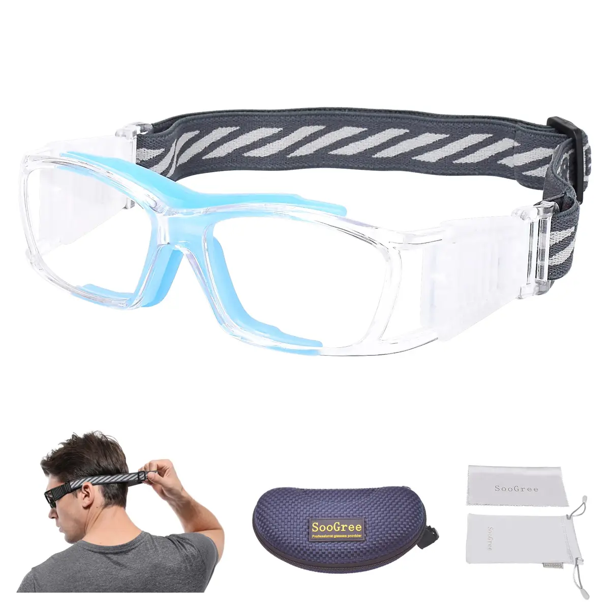 SooGree Racquetball Goggles for Men Women | Impact-Resistant Polycarbonate Lens & Adjustable Strap - main product image