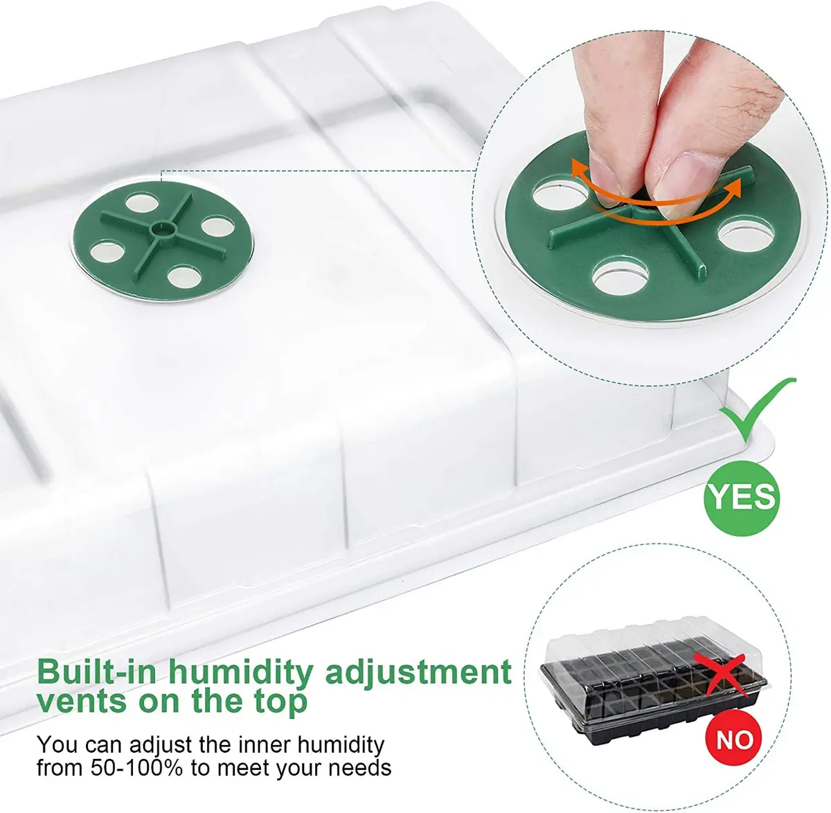 MIXC 5 Pack Seed Starter Tray, 40-Cell 5-Pack | Transparent Plastic Germination Kit for Indoor & Outdoor Gardening - view 6