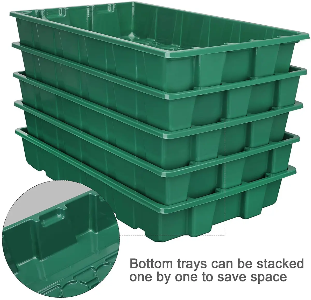 MIXC 5 Pack Seed Starter Tray, 40-Cell 5-Pack | Transparent Plastic Germination Kit for Indoor & Outdoor Gardening - view 4