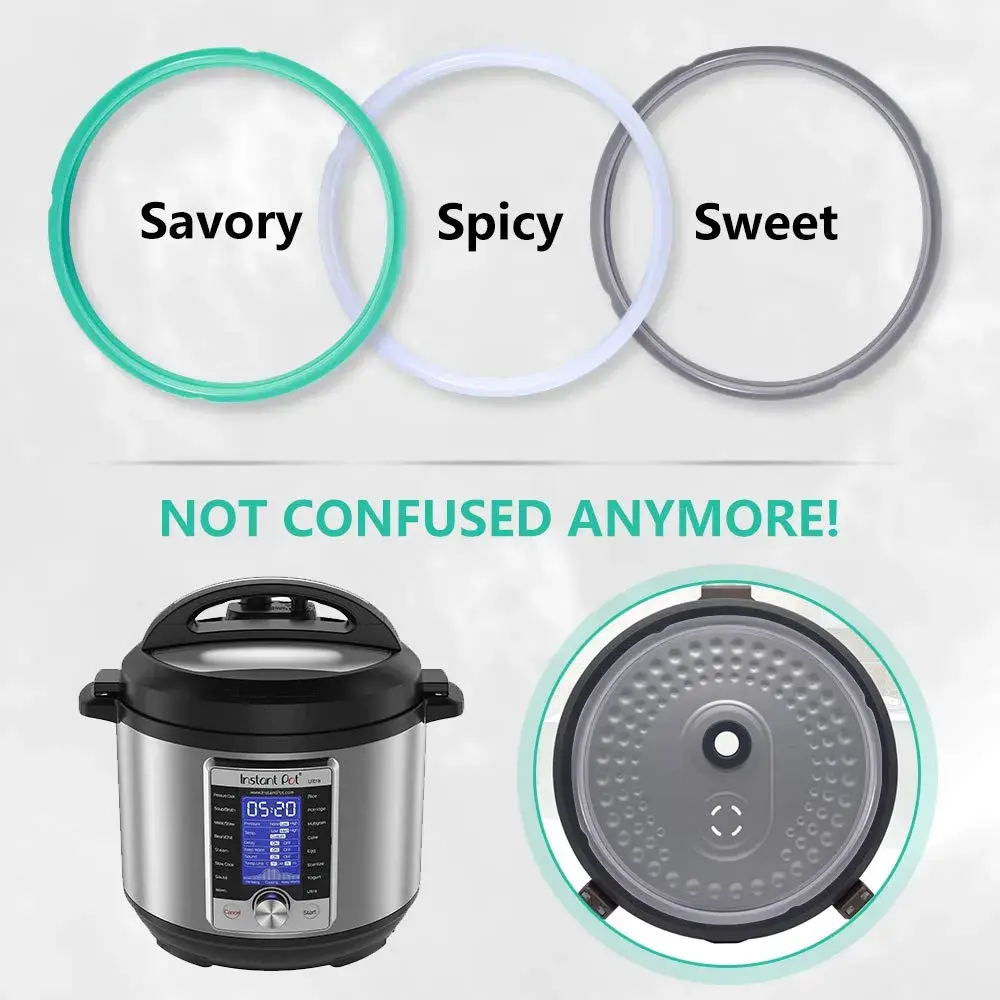 ZoneFly 6 Quart Silicone Sealing Ring - 3 Pack (Colorful) | Fits Instant Pot Duo, Lux, Ultra, Pro, Crisp XL 6Qt - view 5