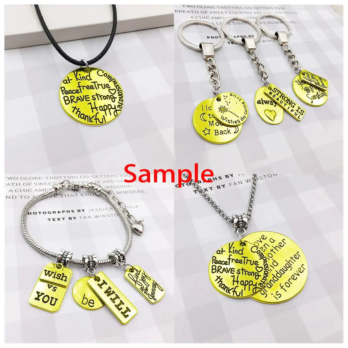 WOCRAFT Antique Gold 40pcs Inspirational Message Charms | Jewelry Making Supplies - view 4