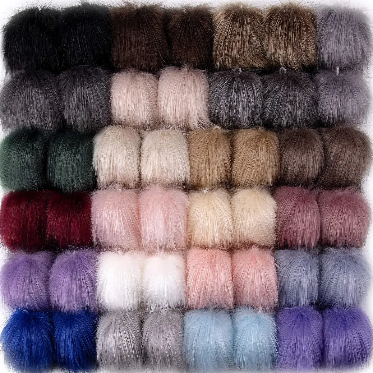 SIQUK Faux Fur Pom Pom Balls 10 cm | 23 Bright Colors for Craft & Decoration - main product image