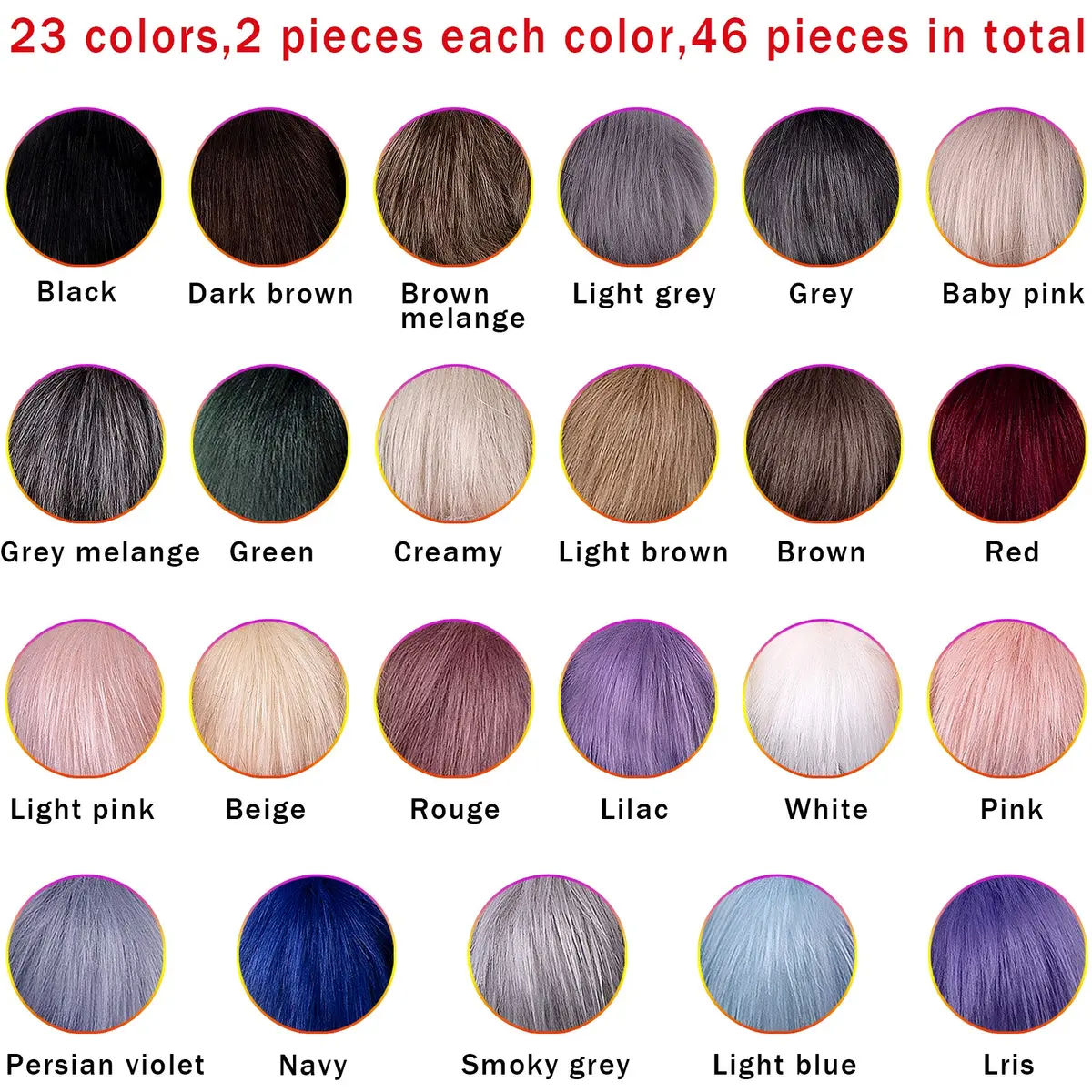 SIQUK Faux Fur Pom Pom Balls 10 cm | 23 Bright Colors for Craft & Decoration - view 2
