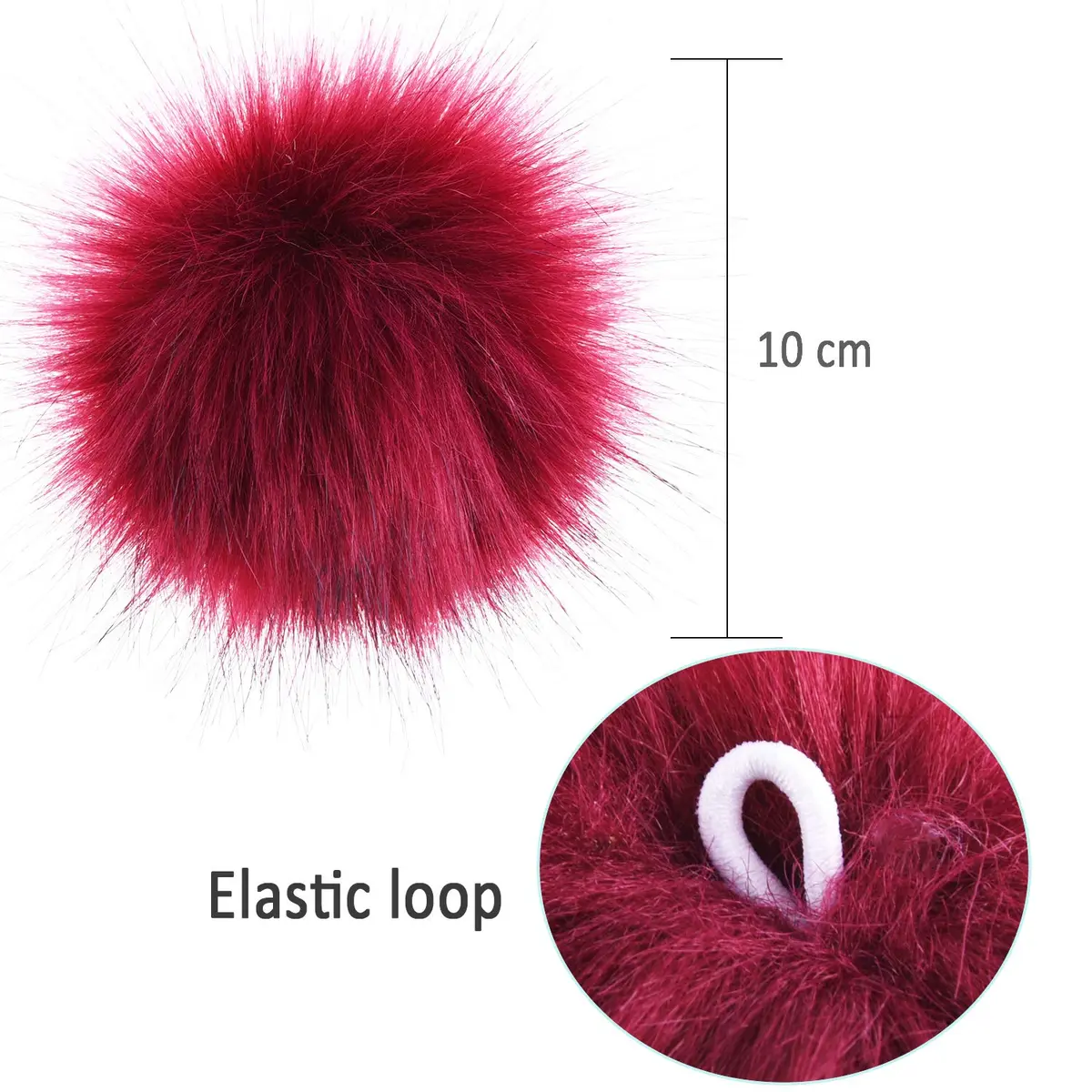 SIQUK Faux Fur Pom Pom Balls 10 cm | 23 Bright Colors for Craft & Decoration - view 3