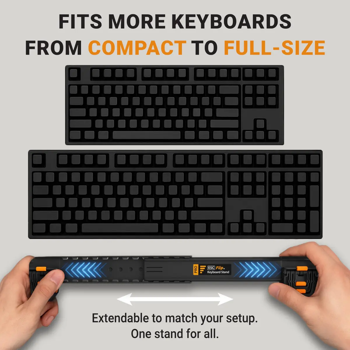 GPG2 ESC Flip PRO Keyboard Stand for Desk – Extendable Width, 4 Adjustable Angles, Compatible with Apple Magic Keyboard & Full-Size Models - view 8