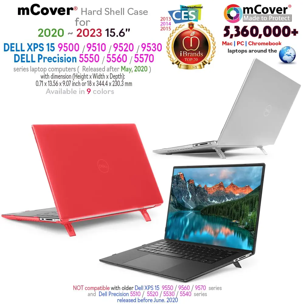 mCover Clear Hard Shell Case for 15.6" Dell XPS 15 9500-9530 & Precision 5550-5570 | Snaps On/Off - view 2