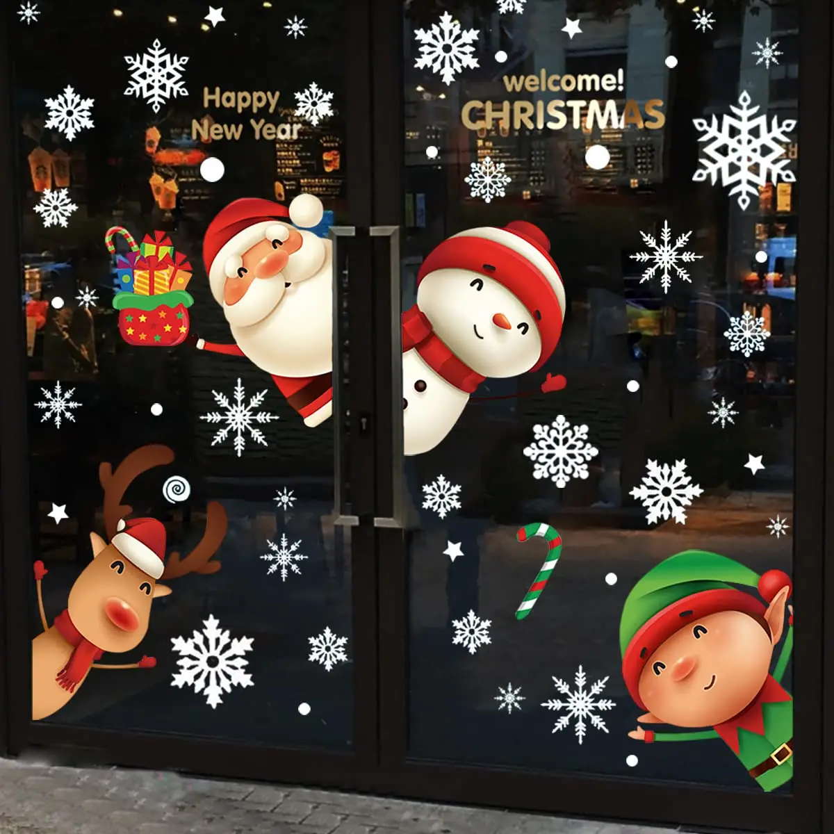 XIMISHOP 82PCS Christmas Snowflake Window Clings Stickers for Glass | Indoor Holiday Snowflake Decals - view 5