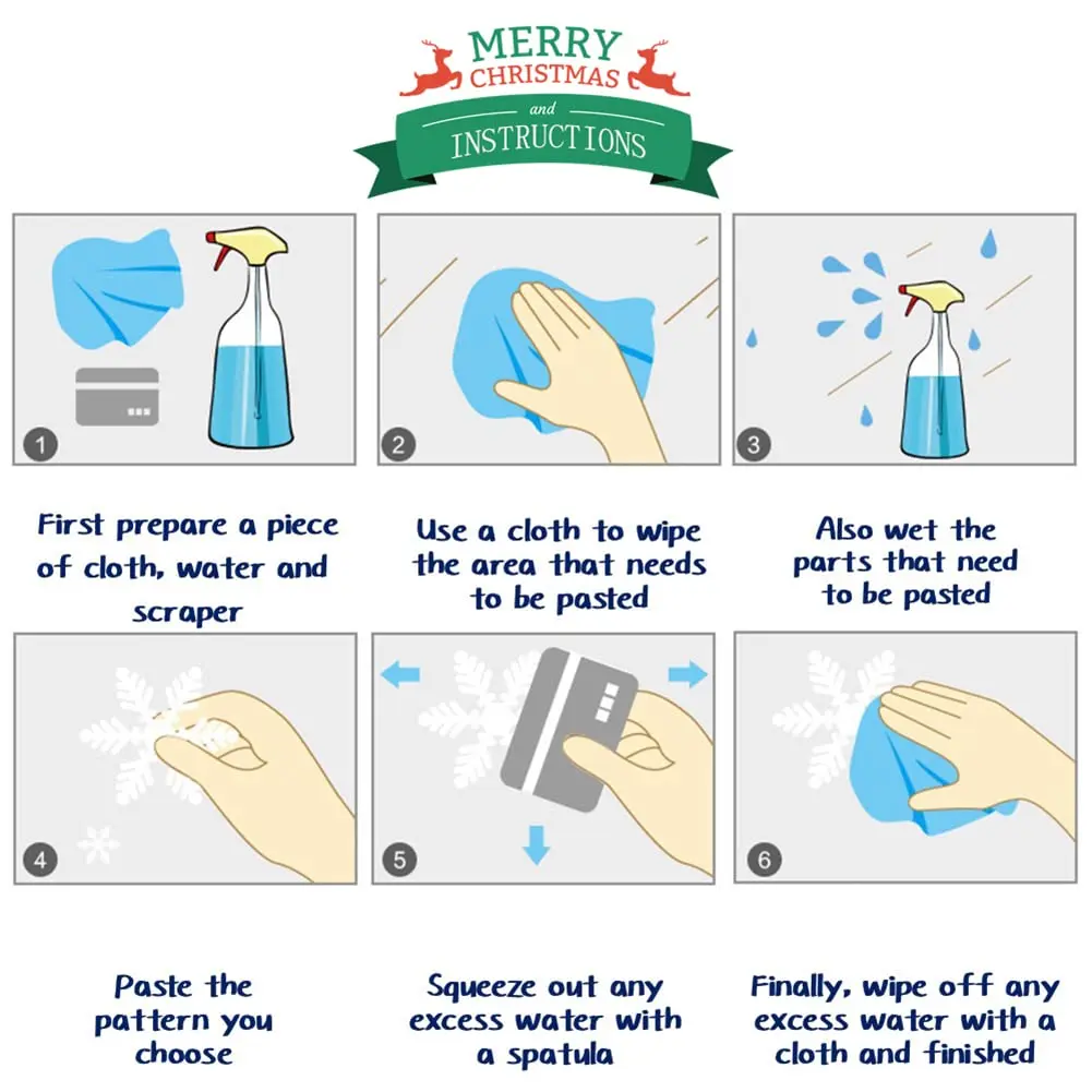 XIMISHOP 82PCS Christmas Snowflake Window Clings Stickers for Glass | Indoor Holiday Snowflake Decals - view 7