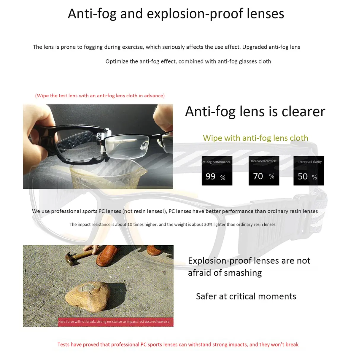 SooGree Adult Basketball Soccer Sports Protective Eyewear Goggles Glasses | Impact-Resistant Polycarbonate Frame & Clear Vision - view 4