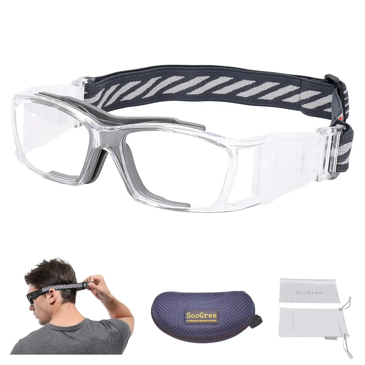 SooGree Basketball Dribbling Glasses Impact-Resistant Goggles for Men Adults | Clear Vision & Eye Safety - main product image