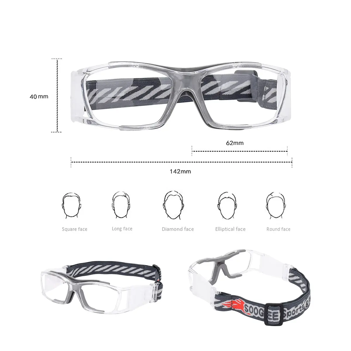 SooGree Basketball Dribbling Glasses Impact-Resistant Goggles for Men Adults | Clear Vision & Eye Safety - view 2