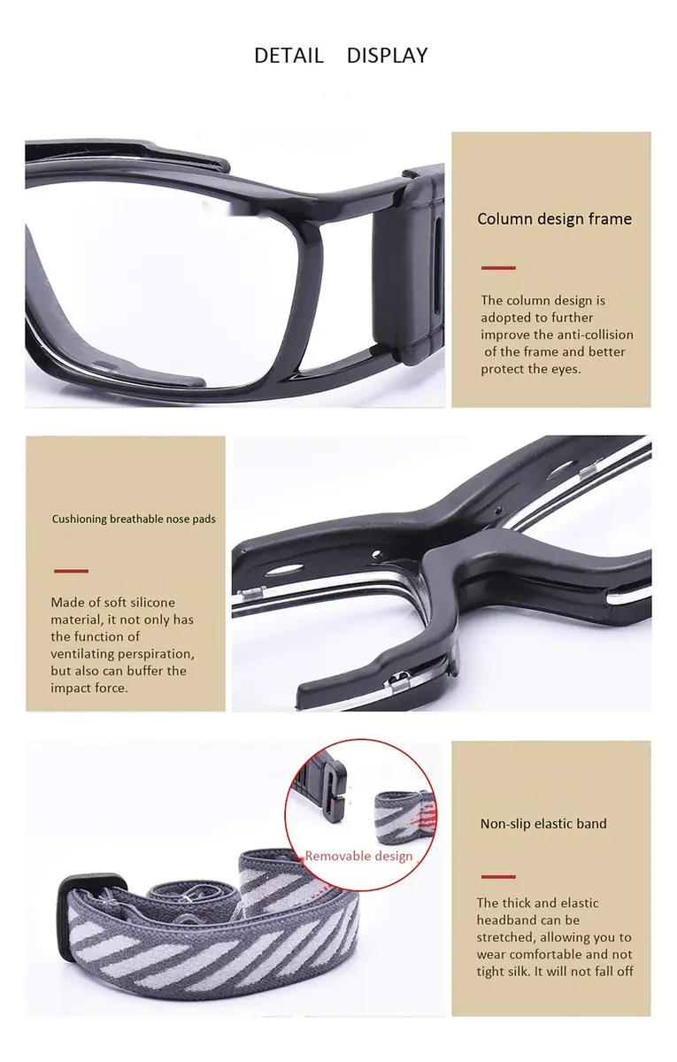SooGree Basketball Dribbling Glasses Impact-Resistant Goggles for Men Adults | Clear Vision & Eye Safety - view 3