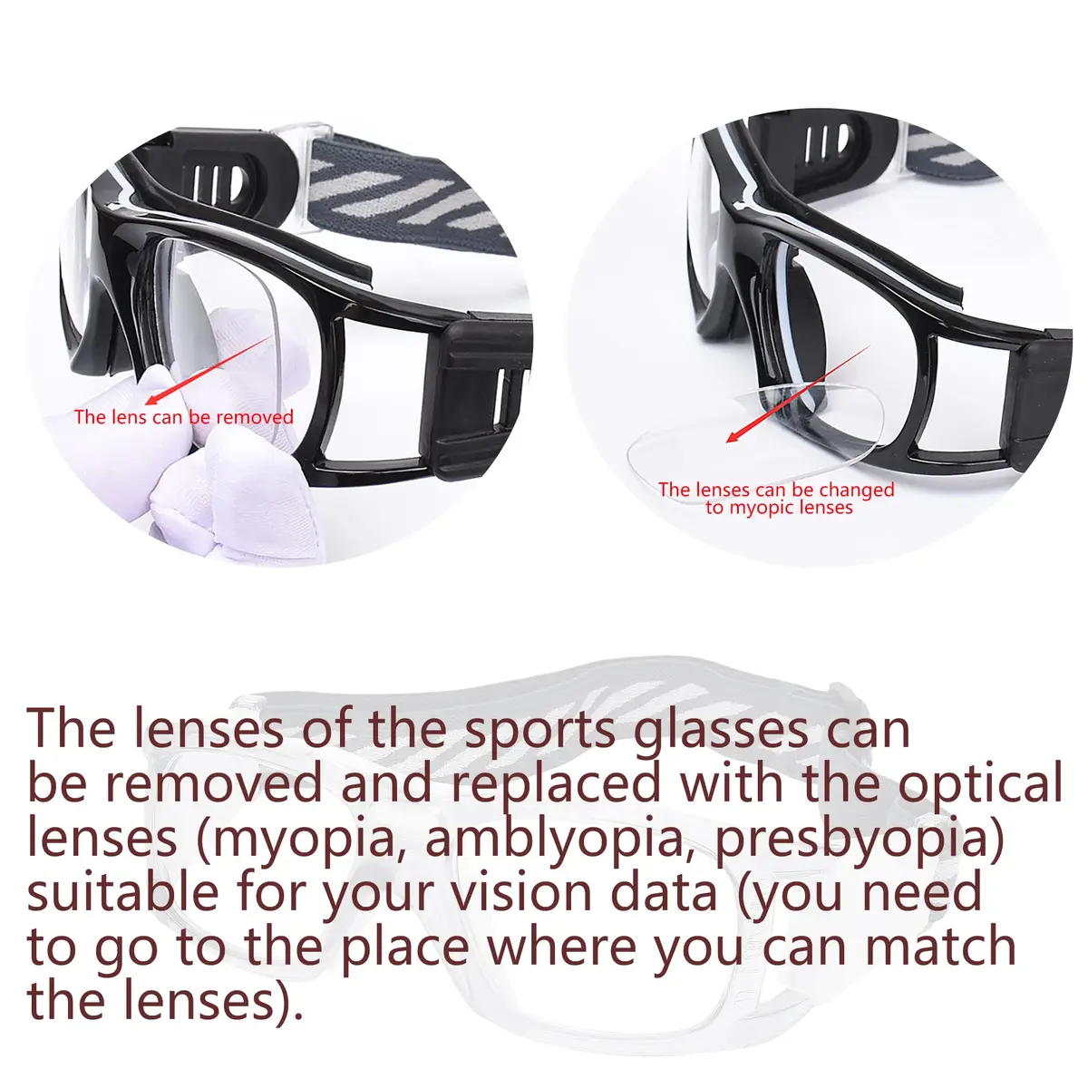 SooGree Basketball Dribbling Glasses Impact-Resistant Goggles for Men Adults | Clear Vision & Eye Safety - view 4