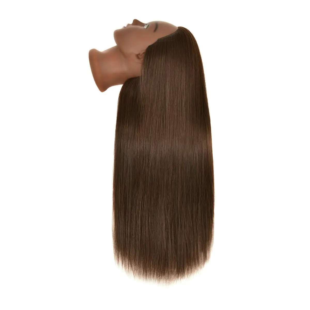 RYHAIR 30 Inch 80% Human Hair Mannequin Head for Styling & Practice | Brown Straight - view 5