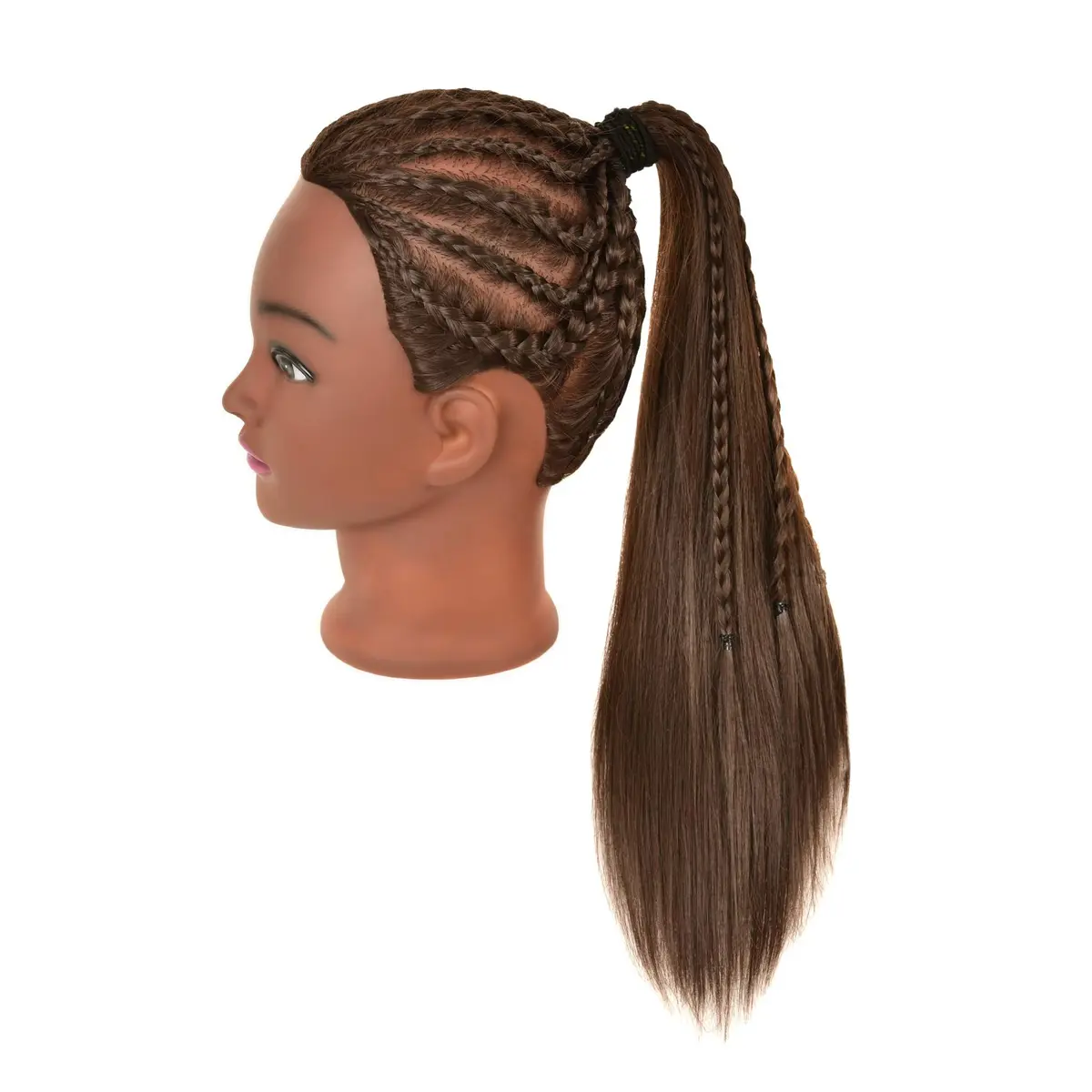 RYHAIR 30 Inch 80% Human Hair Mannequin Head for Styling & Practice | Brown Straight - view 2