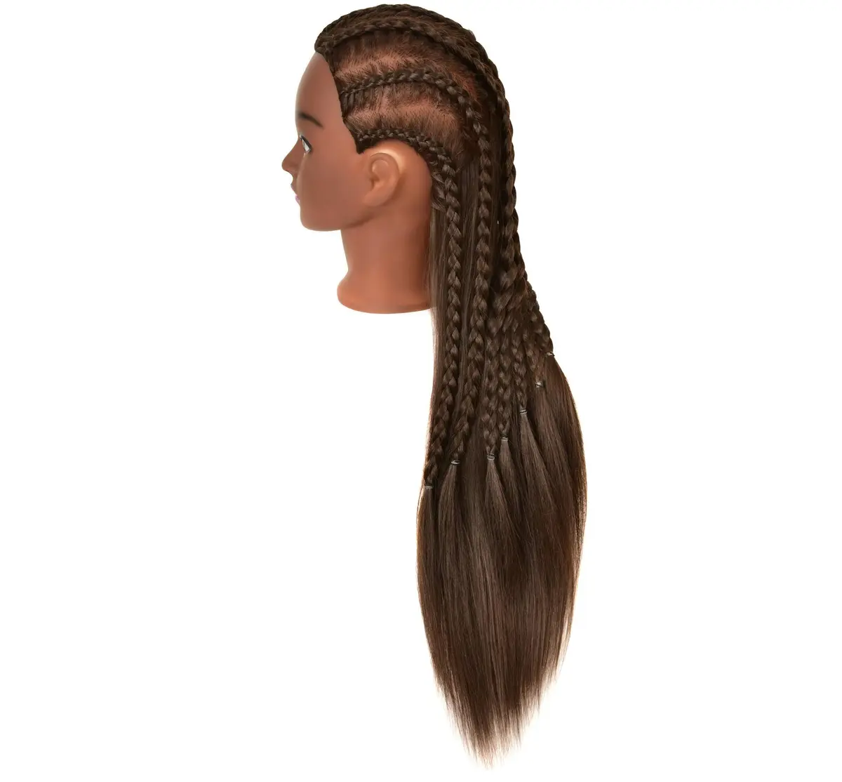 RYHAIR 30 Inch 80% Human Hair Mannequin Head for Styling & Practice | Brown Straight - view 3