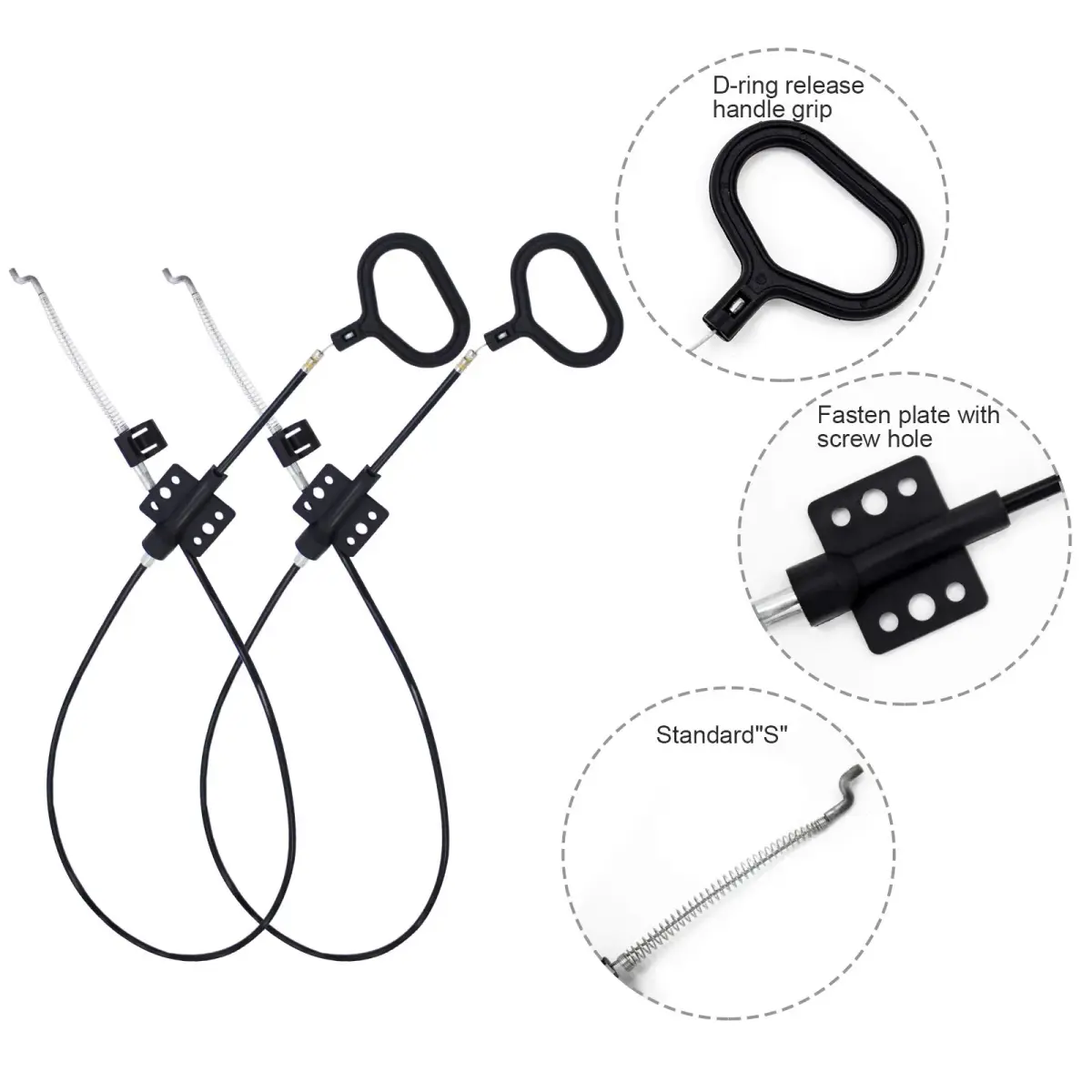 Nonley Black 2 Pack Recliner Cables with D-Ring Handle | Easy Install Sofa Replacement Parts - view 4