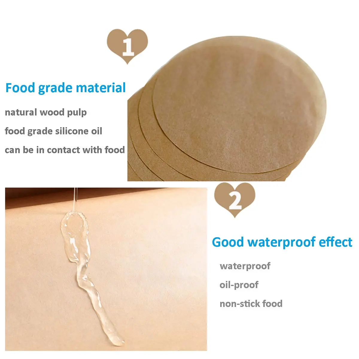 ANQIAOER Parchment Paper Round 9 Inch | Non-Stick Baking Sheets for Oven & Microwave - view 6