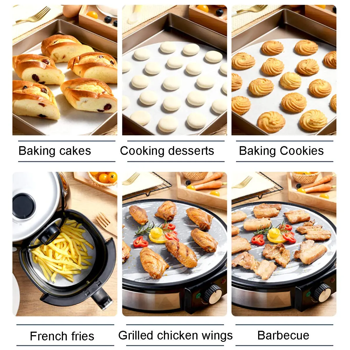 ANQIAOER Parchment Paper Round 9 Inch | Non-Stick Baking Sheets for Oven & Microwave - view 7
