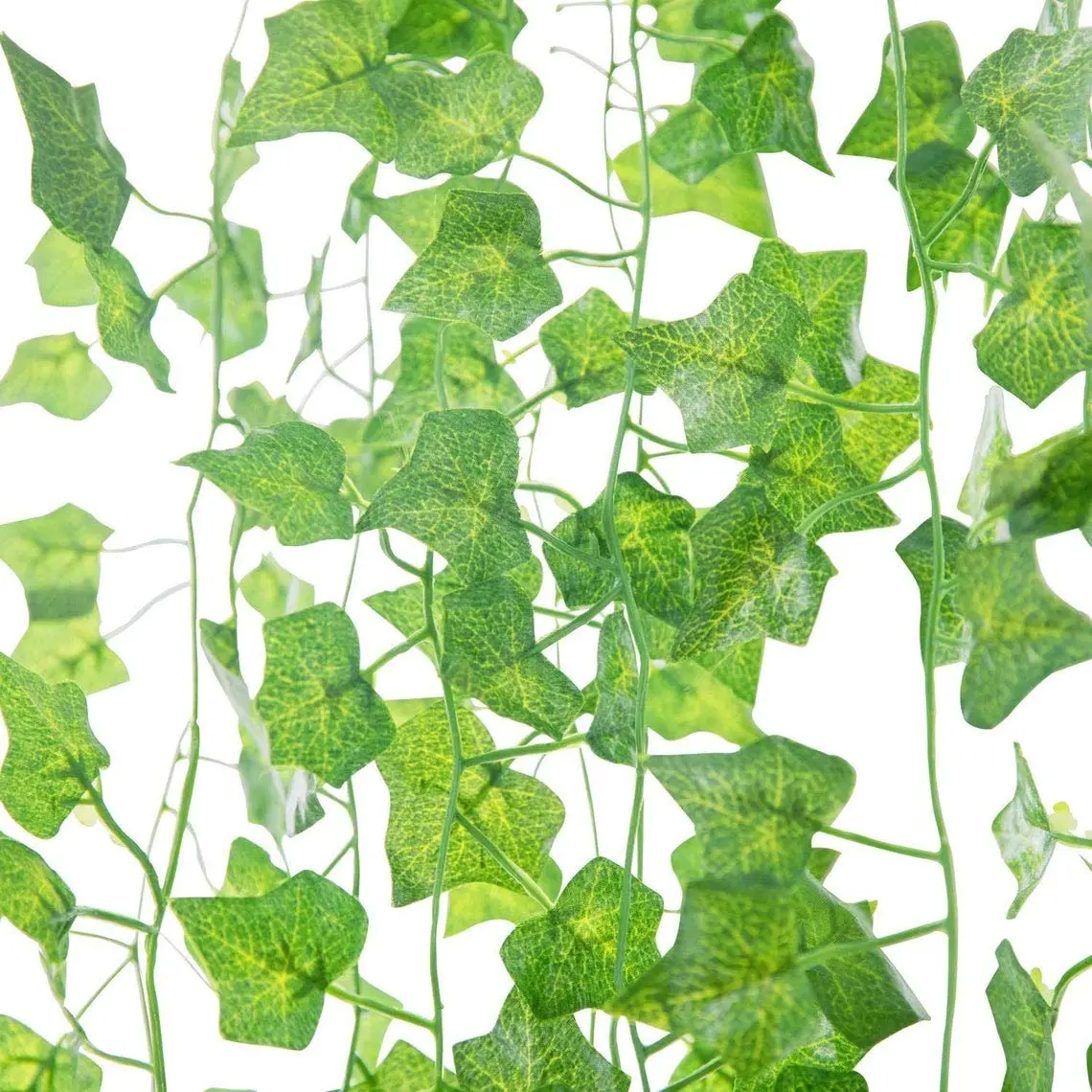 Deehome Silk Artificial Ivy Hanging Grass Creepers Set of 12 | 180 cm (6 Ft) Long, Green - view 2